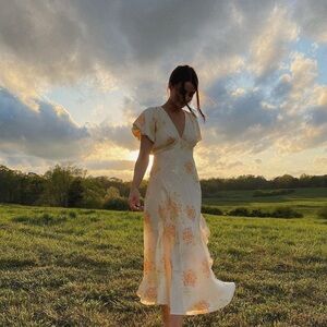 Free people  midi dress Laura printed dress NWT